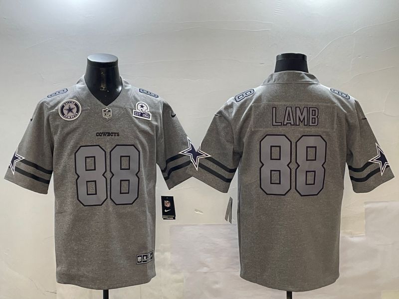Men Dallas Cowboys #88 Lamb Grey Throwback 2024 Nike Limited NFL Jersey style 01153->philadelphia eagles->NFL Jersey